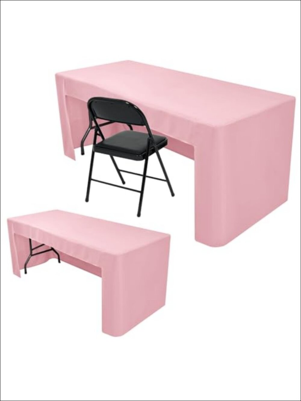 Oxford Polyester Open Back Fitted Tablecloth for 6 Ft Rectangle Table